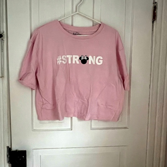 Disney Minnie Mouse #STRONG Pink Crop Top XL - Picture 1 of 5
